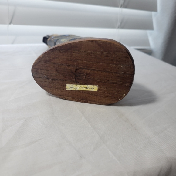 VINTAGE HAND CARVED HORN TIGER SCUTTURE MADE IN THAILAND - Picture 13 of 14